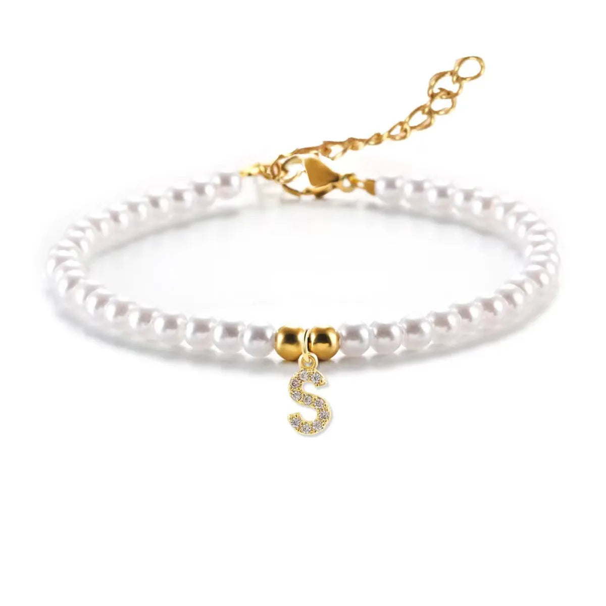 Pearl Bracelet Letter S