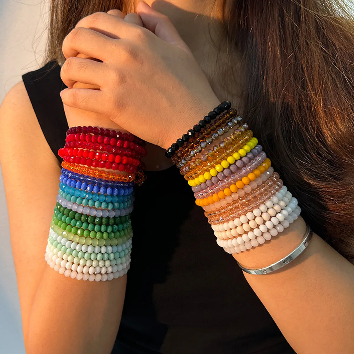 women’s bold bracelets-Casual Commute Solid Color Artificial Crystal Wholesale Bracelets