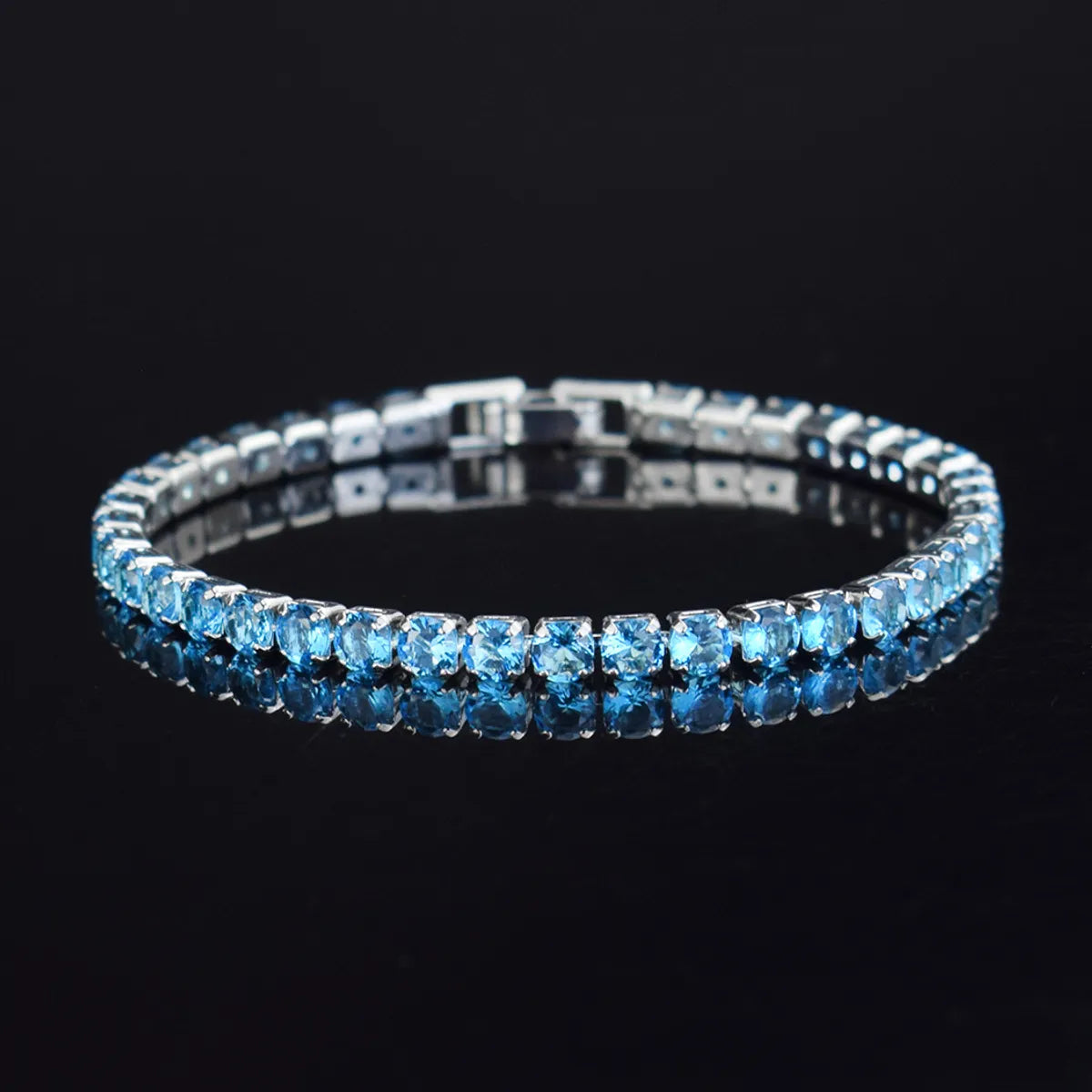 women’s bracelets-Simple Style Rectangle Alloy Rhinestone Unisex Tennis Bracelet