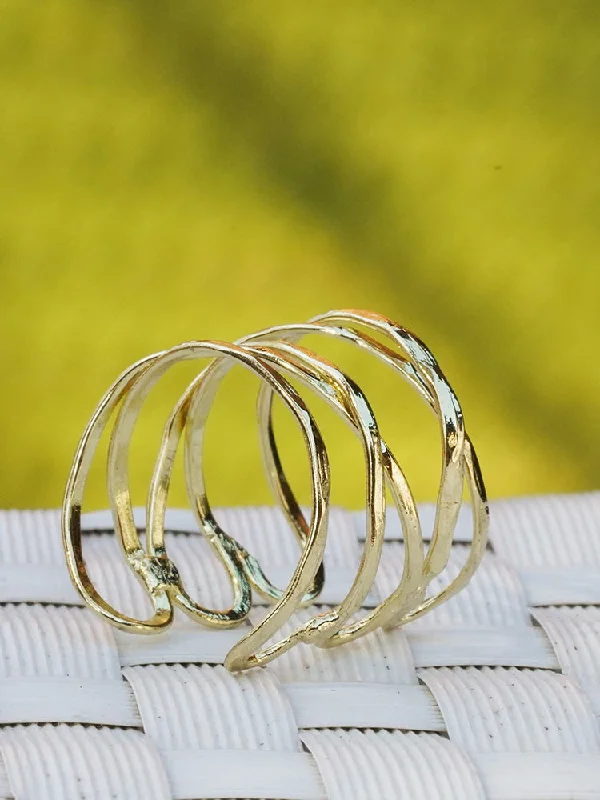 women’s nature rings-Wind And Water Ring - Gold