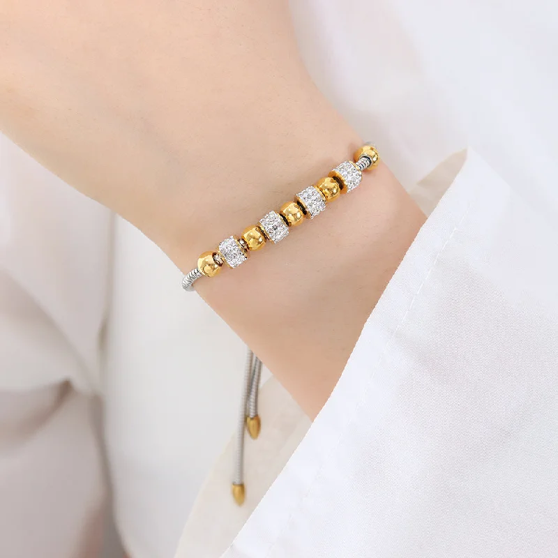 E409-Gold and Steel Color Matching Bracelet