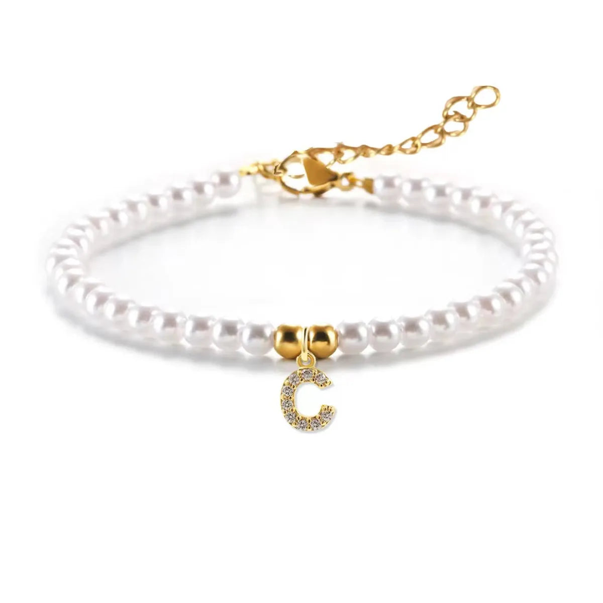 Pearl Bracelet Letter C