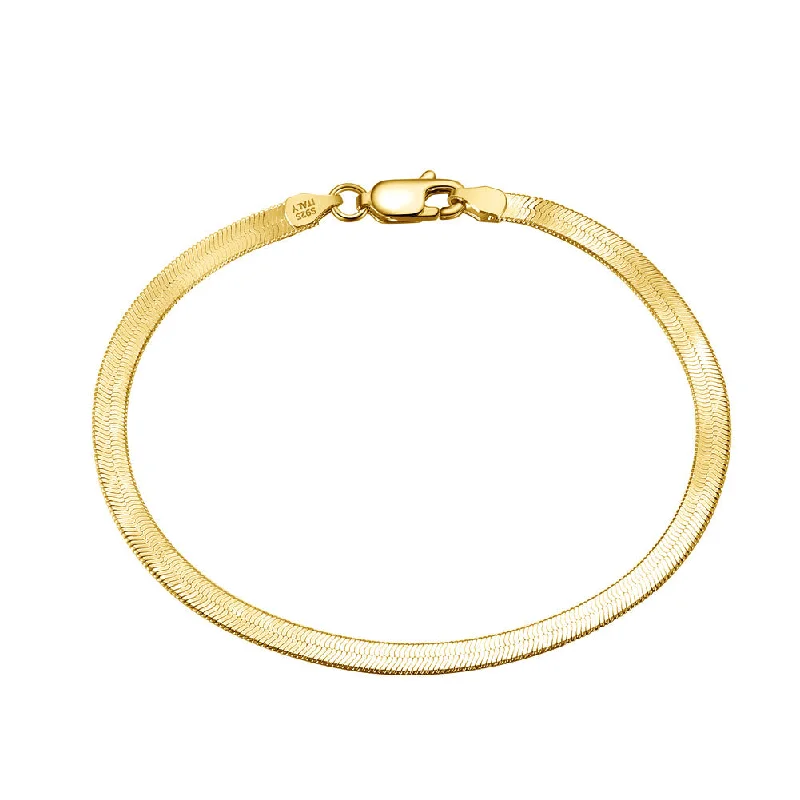 18K Gold 3mm Wide, Bracelet Length 19cm