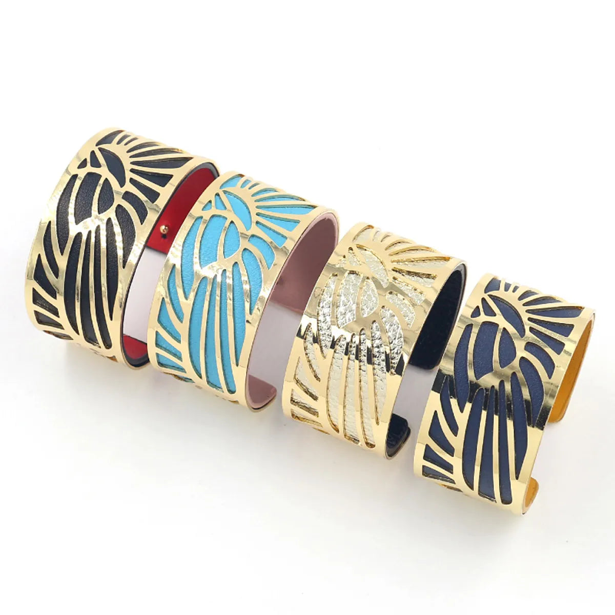 women’s unique bangles-Fashion C Shape Pu Leather Iron Plating Women's Bangle