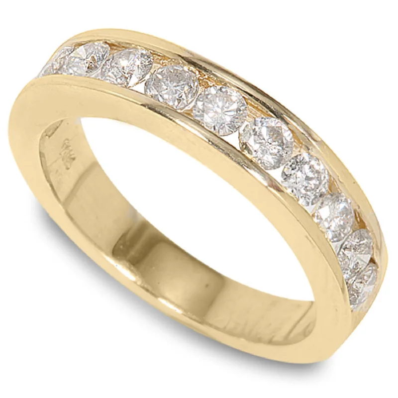 women’s engagement rings with vintage designs-1 CTW Diamond Wedding Ring in 14KT Yellow Gold