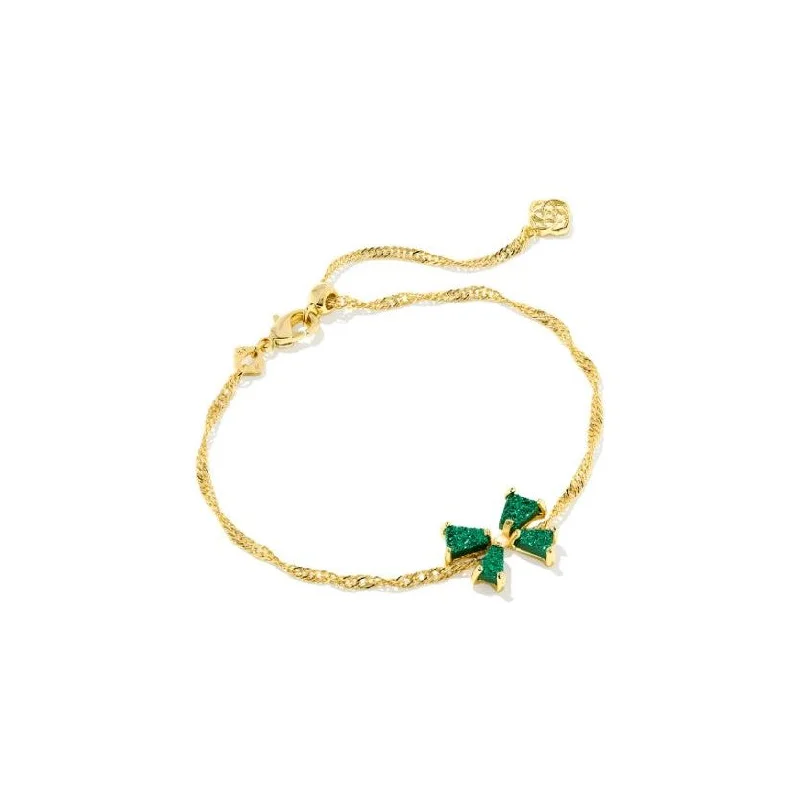 women’s twisted bangles-Kendra Scott Gold Blair Bow Drusy Bracelet