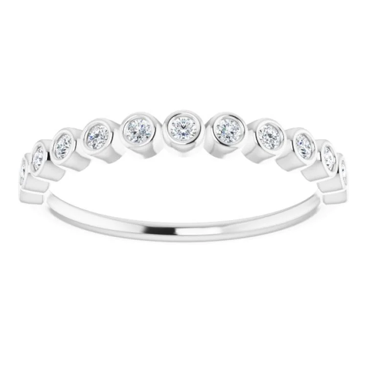 women’s oval rings-Platinum 1/6 CTW Natural Diamond Anniversary Band