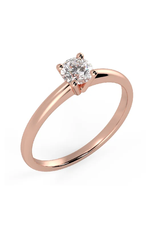 women’s large rings-The Only One 1ct 18K Rose Gold Ring w. Lab-Grown Diamond