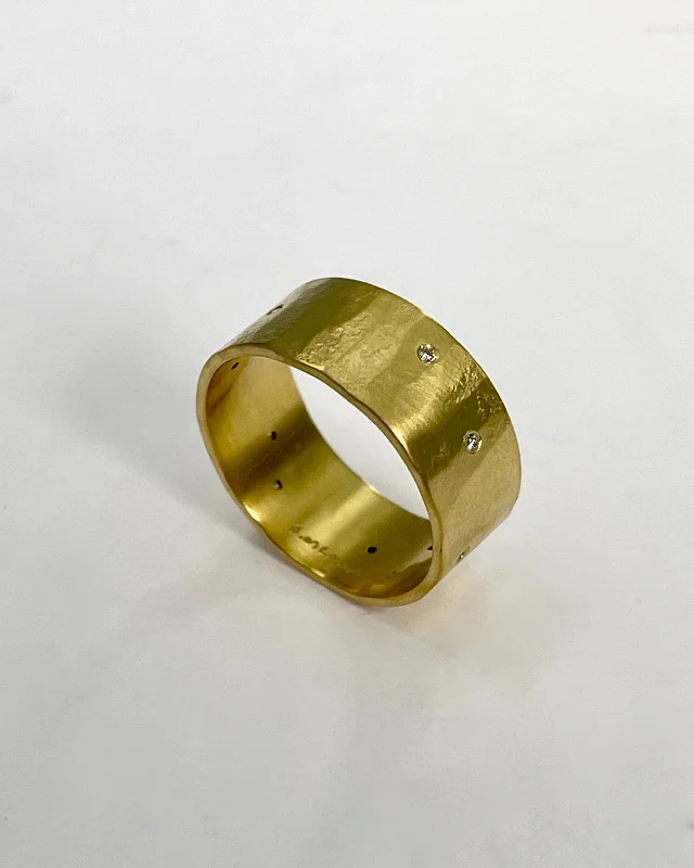 women’s gold-plated rings-Sarah McGuire 8mm Parchment Scatter Ring