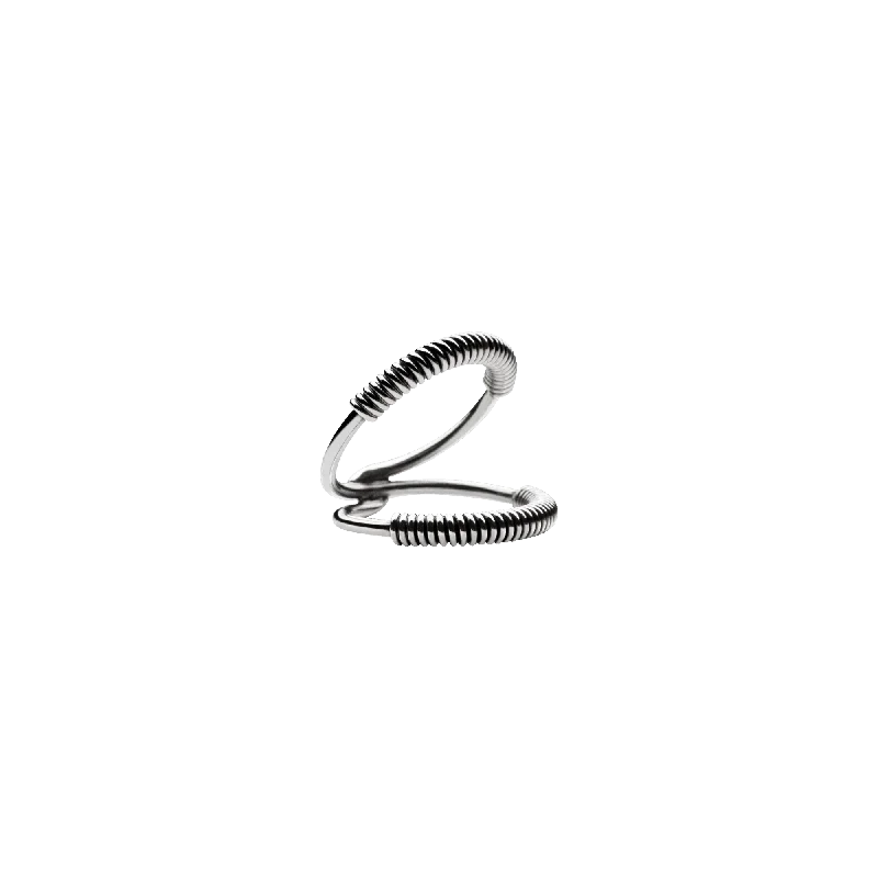 women’s anniversary rings-Mini Martini Viper Ring Silver