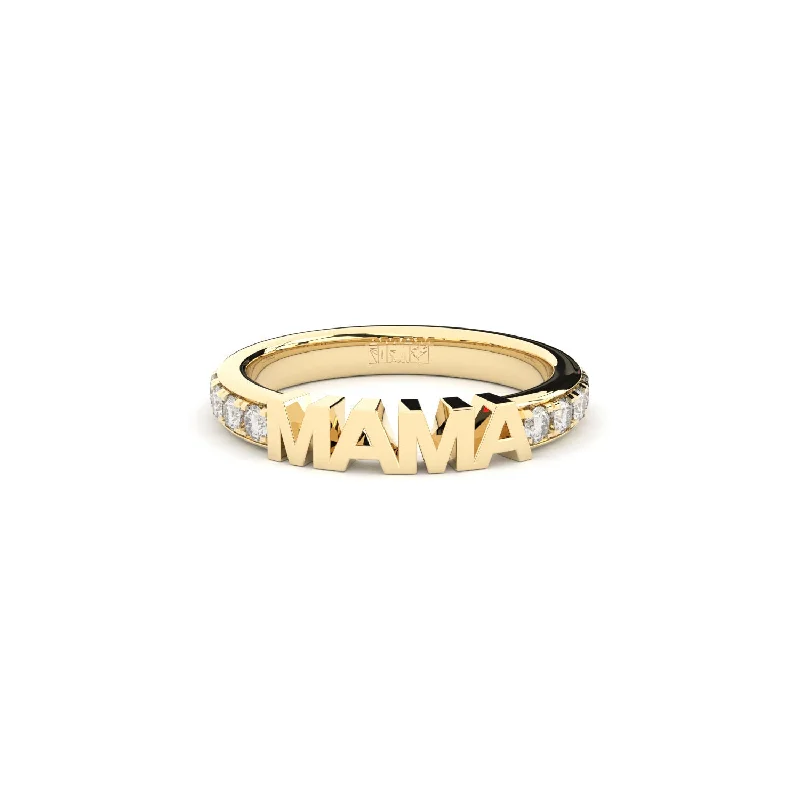 women’s anniversary rings-Becoming Luxury Eternity Mama 18K Gold Ring w. Lab-Grown Diamonds