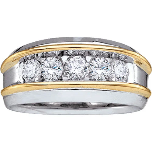 women’s engagement rings-Signature 2 CTW Diamond Wedding Ring in 14KT White and Yellow Gold