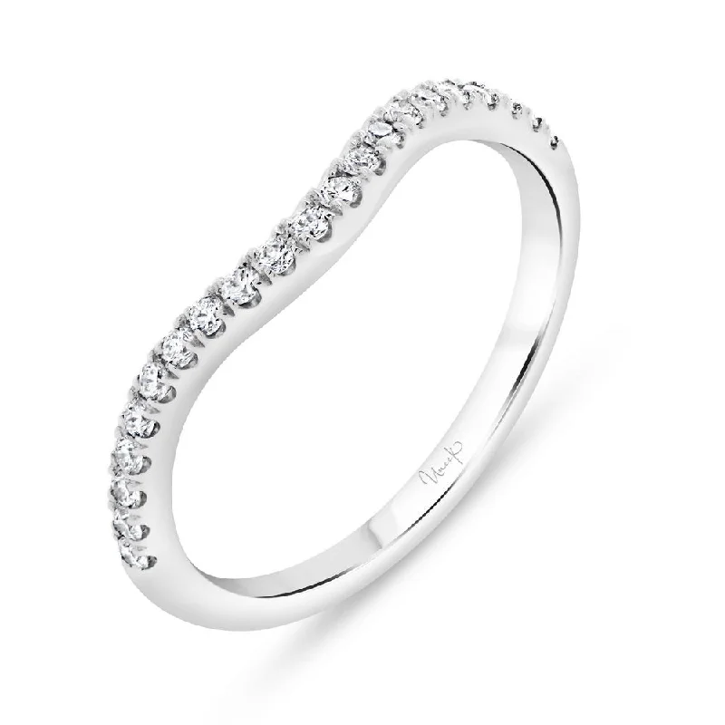 women’s three-stone engagement rings-Uneek Timeless Collection Curved Wedding Ring