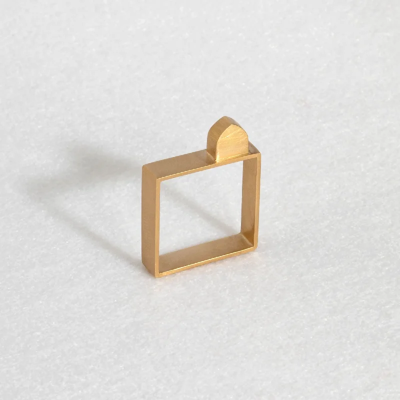 women’s round rings-Carole Chiotasso | The Monjoie Square 18K Gold Ring