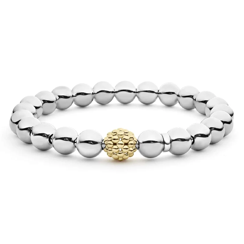 women’s charm bangles-Lagos 18k Gold and Sterling Silver Signature Caviar Bead Bracelet