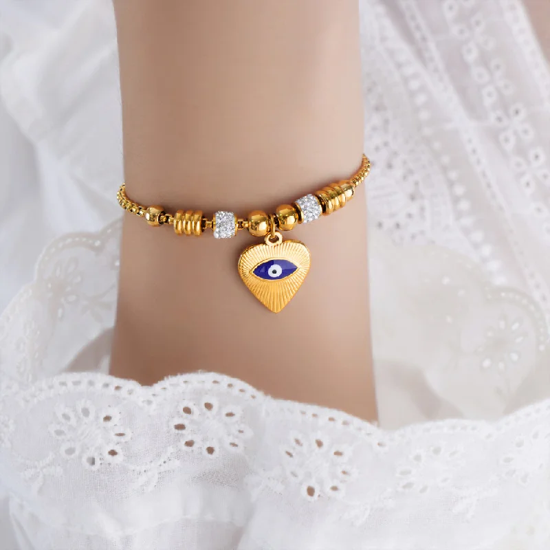 E450-Blue Drop Oil Gold Bracelet