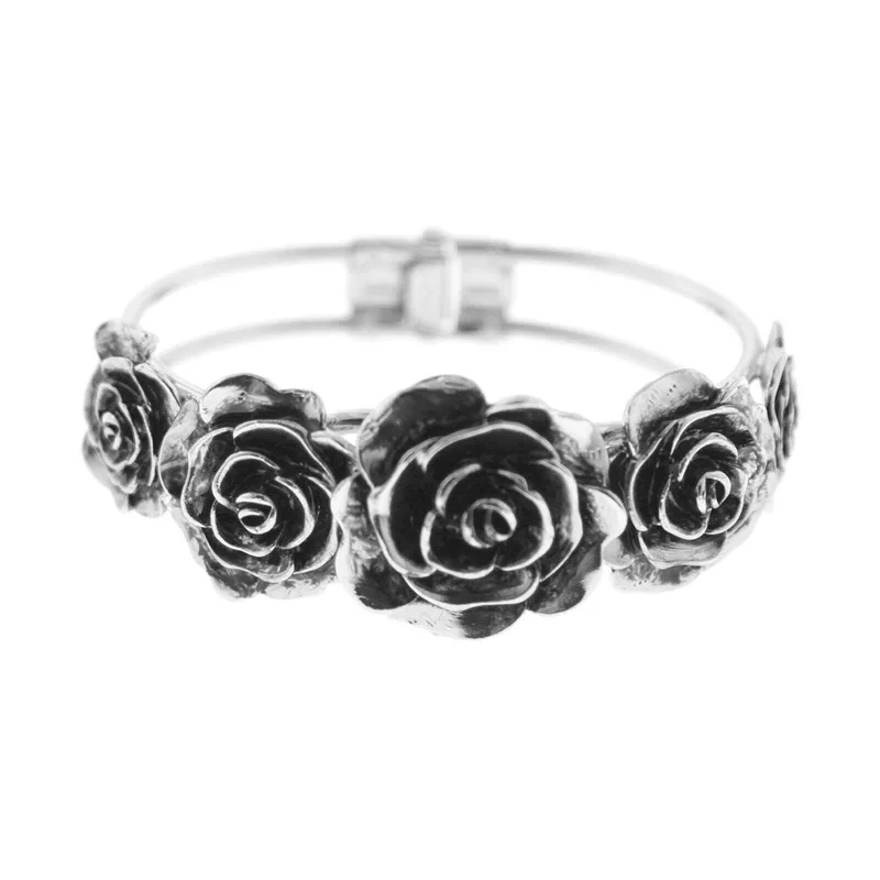 women’s open bangles-2028 Jewelry Flower Cuff Bracelet