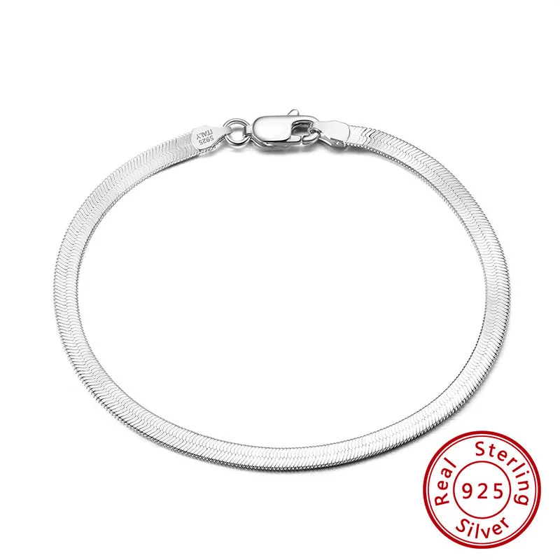 White Gold 3mm Wide, Bracelet Length 16.5cm