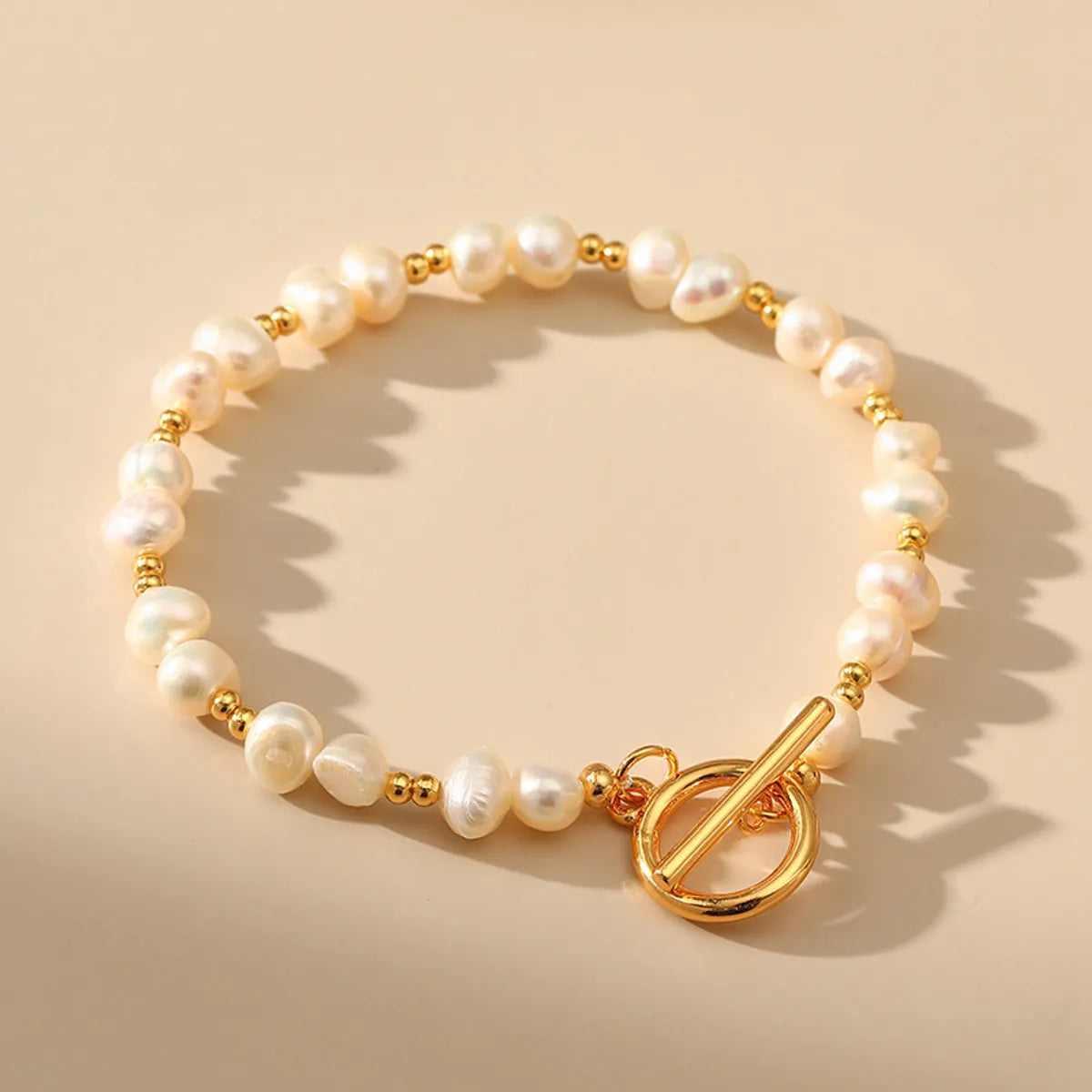 women’s fine bracelets-Vintage Style Geometric Freshwater Pearl Copper Plating 18k Gold Plated Bracelets