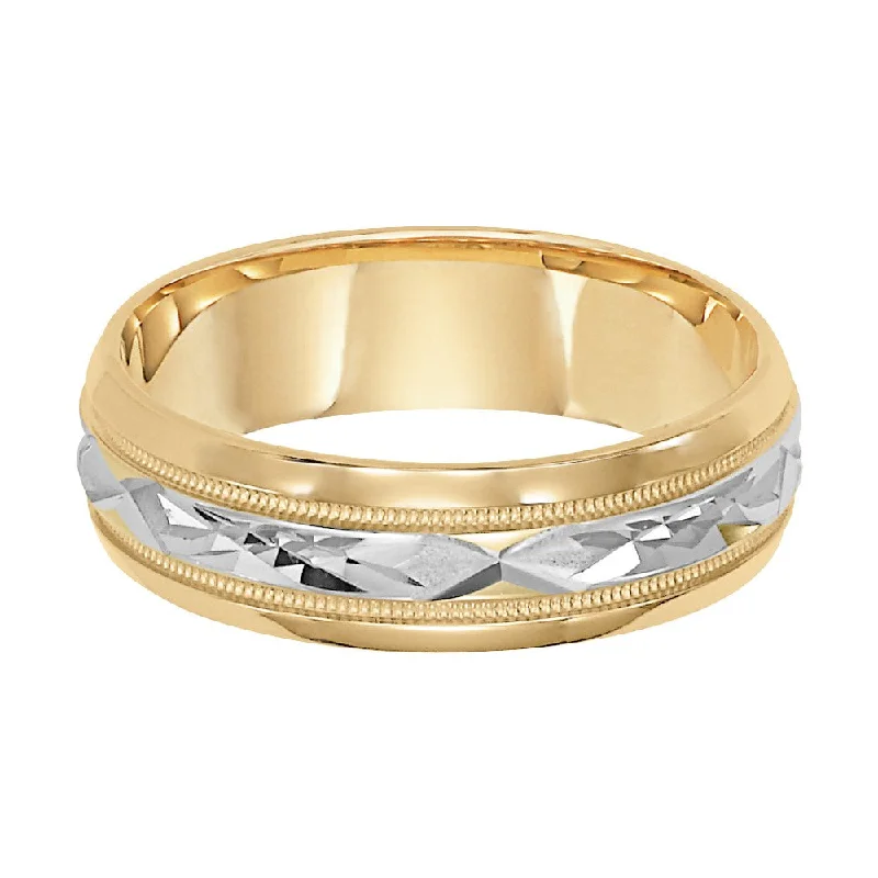 women’s diamond engagement rings-6MM Wedding Ring in 10KT Two-Tone Gold