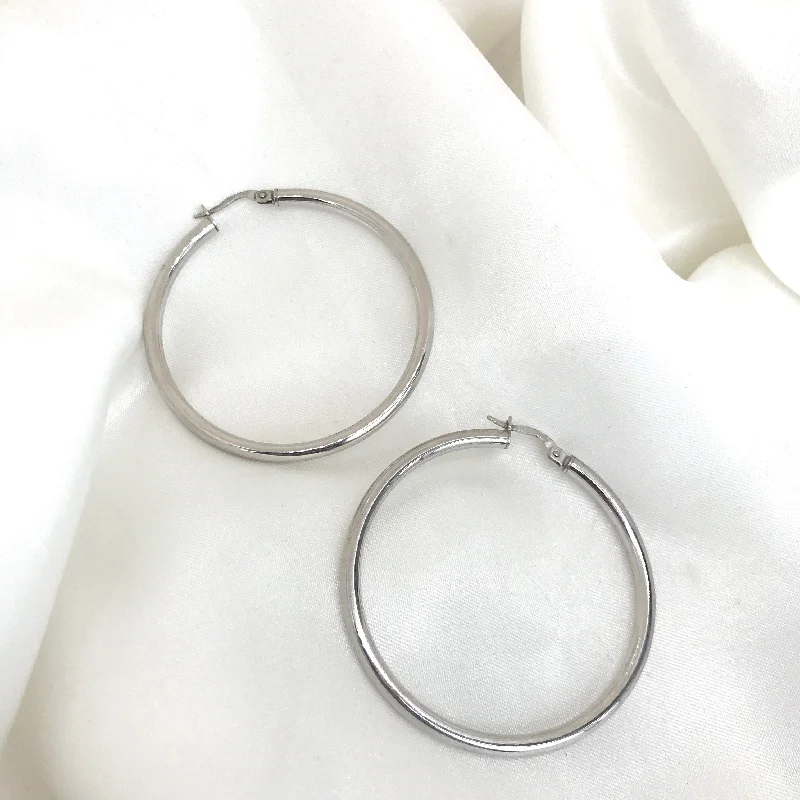 women’s hoop earrings-925 Sterling Silver Larger Hoops- 2 Sizes