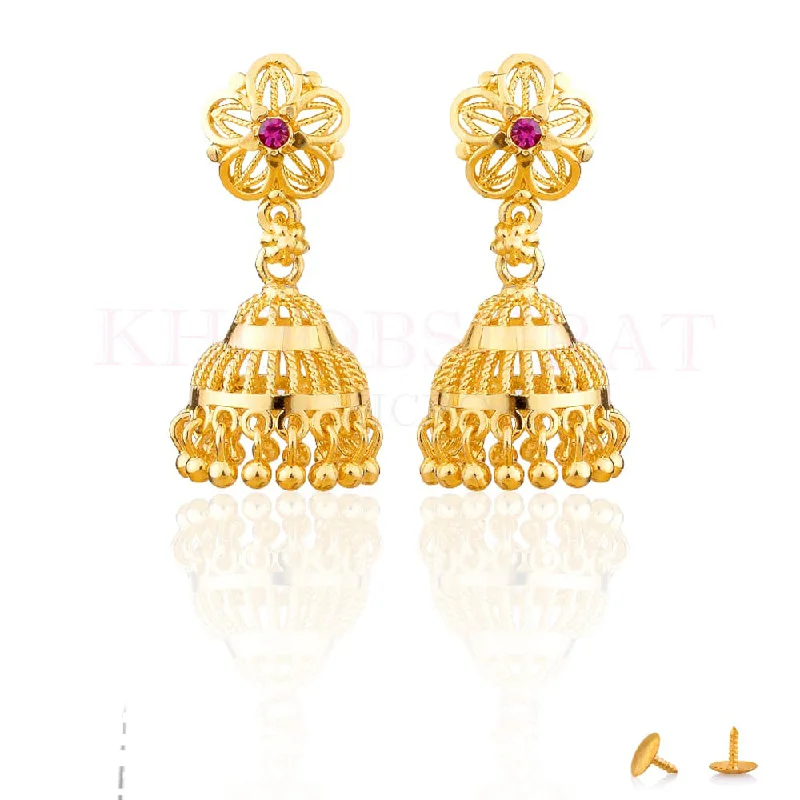 women’s luxury earrings-Dariyalal Sales Gold Plated Austrian Stone Jhumki