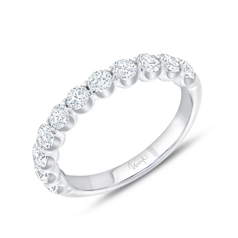 women’s diamond and sapphire engagement rings-Uneek Timeless Collection 1-Row Wedding Ring