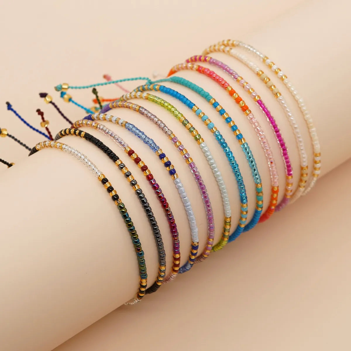 women’s wedding bangles-Cross-border Niche Minimalist Design Bohemian Mgb Color Bead Handmade Beaded Women's Bracelet