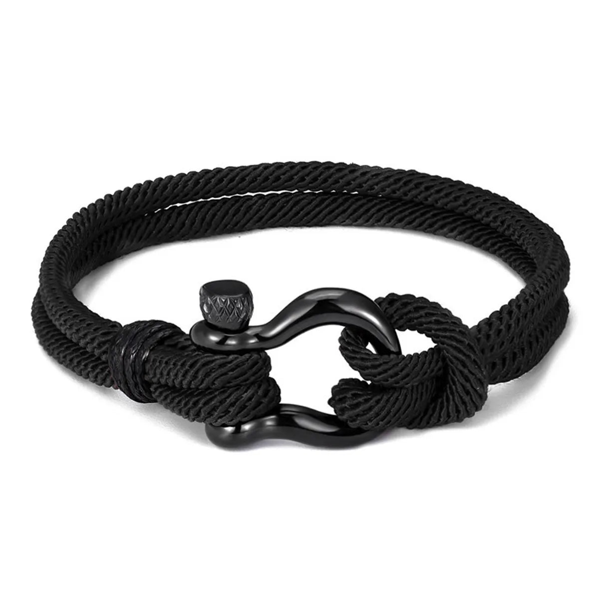 women’s leather bracelets-Fashion Solid Color Stainless Steel Braid Men'S Bracelets