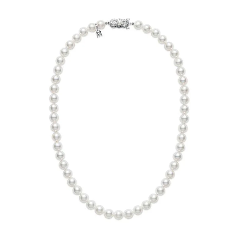 women’s fashion statement necklaces-Akoya Cultured Pearl Matinee Strand Necklace