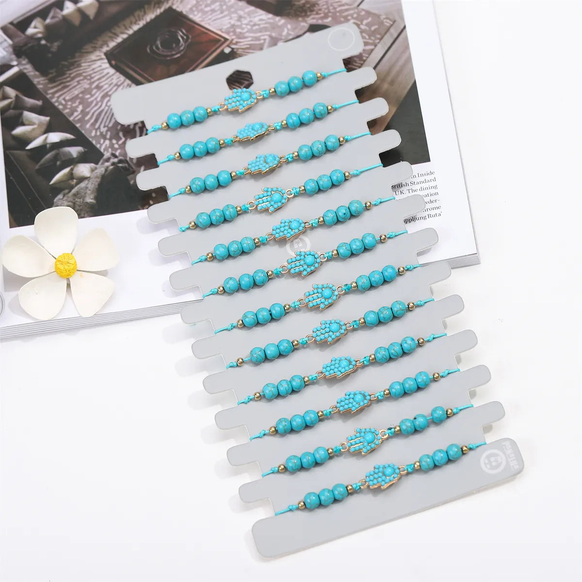 women’s small bangles-Ethnic Style Classic Style Palm Alloy Turquoise Wholesale Bracelets