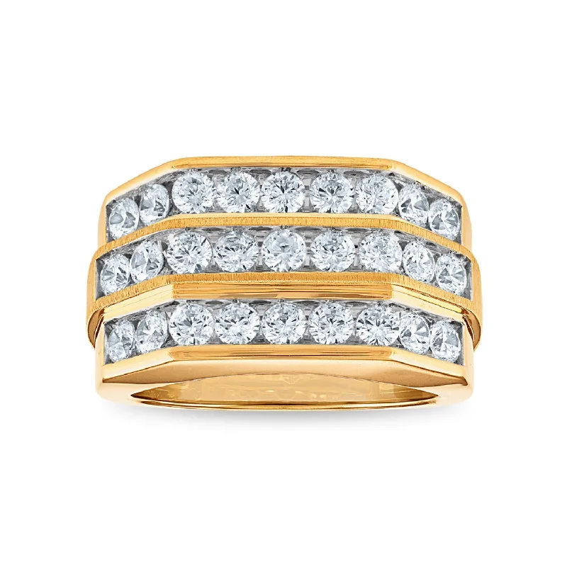 women’s engagement rings with unusual stones-Signature EcoLove 2-1/4 CTW Lab Grown Diamond Wedding Ring in 14KT Yellow Gold