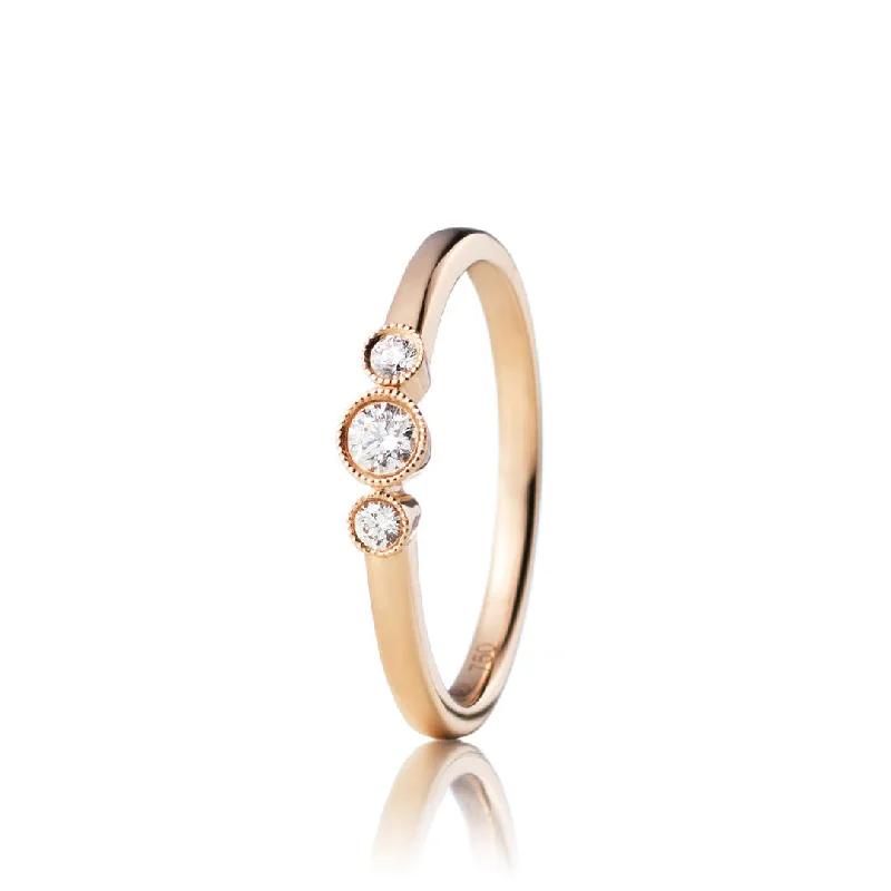 women’s promise rings-Unity 18K Gold, Rosegold or Whitegold Ring w. Diamonds