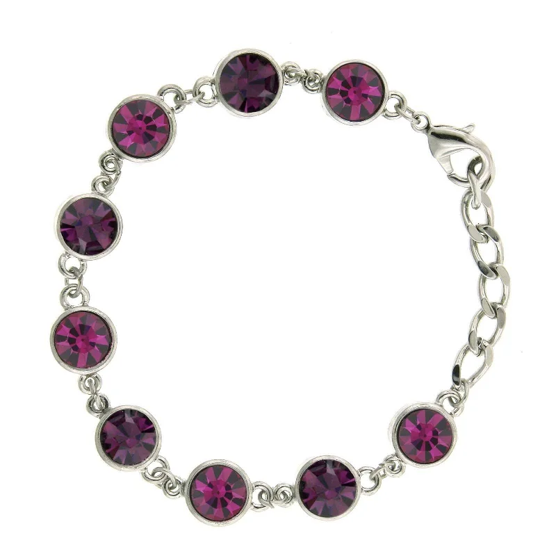 women’s friendship bangle bracelets-2028 Jewelry Fuchsia Amethyst Purple Channel Bracelet