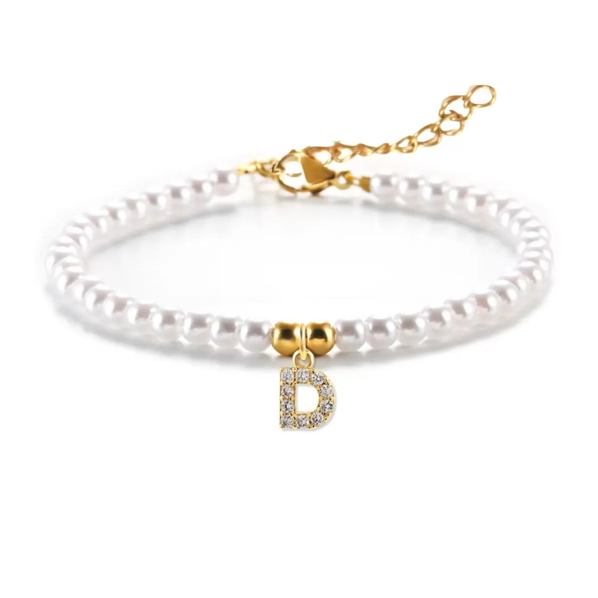 Pearl Bracelet Letter D