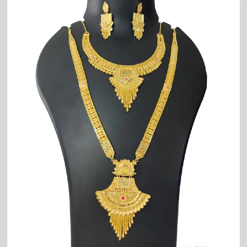 women’s vintage necklaces-Pari Art Jewellery Forming Gold Necklace Combo