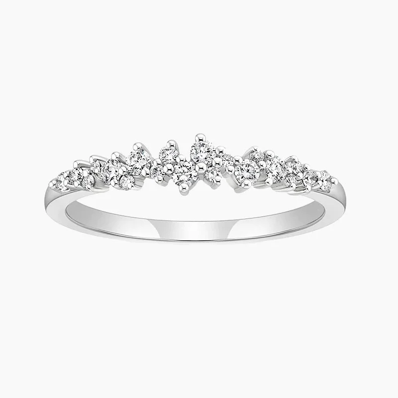 women’s vintage-inspired engagement rings-Delicate Stackable Cluster Wedding Rings for Women