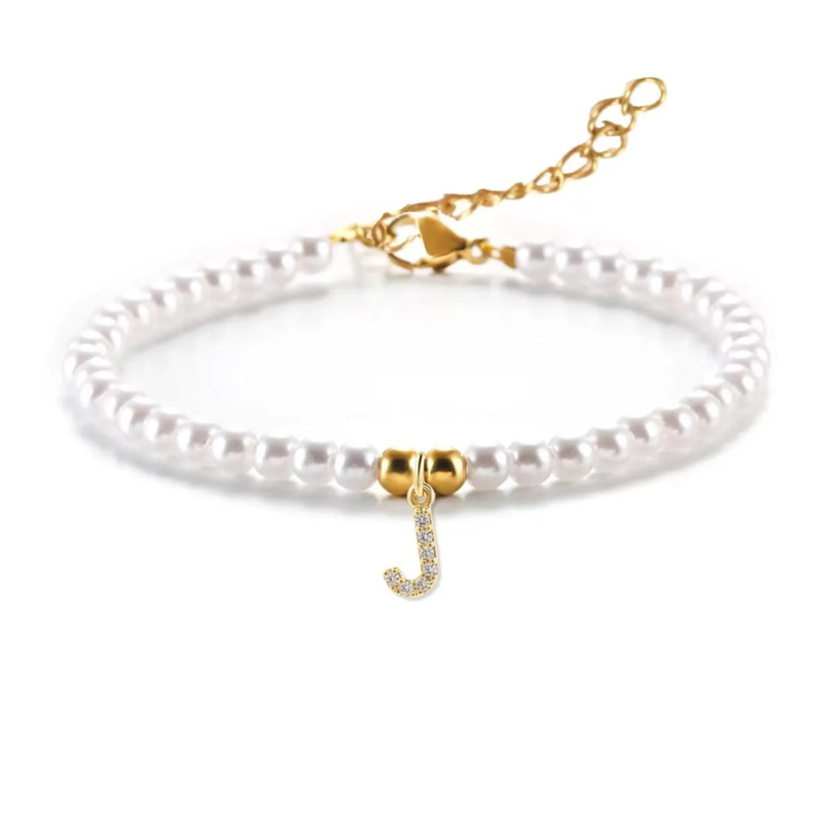 Pearl Bracelet Letter J