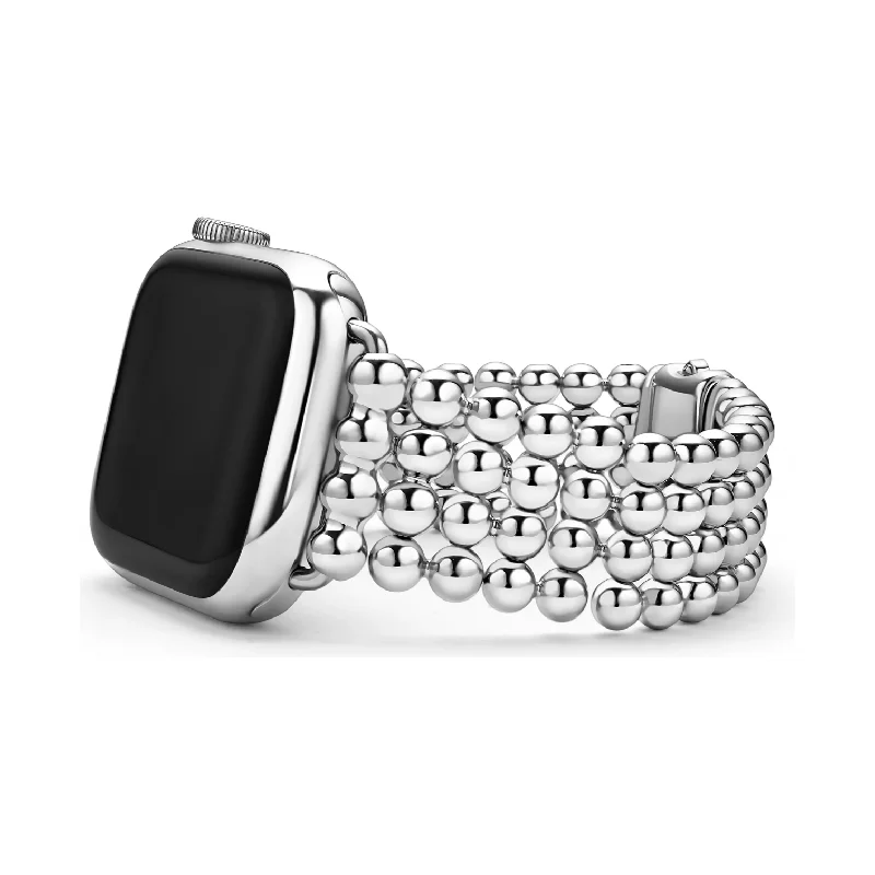 women’s luxurious bracelets-Lagos Stainless Steel Infinite Caviar Beaded Watch Bracelet 38-45mm