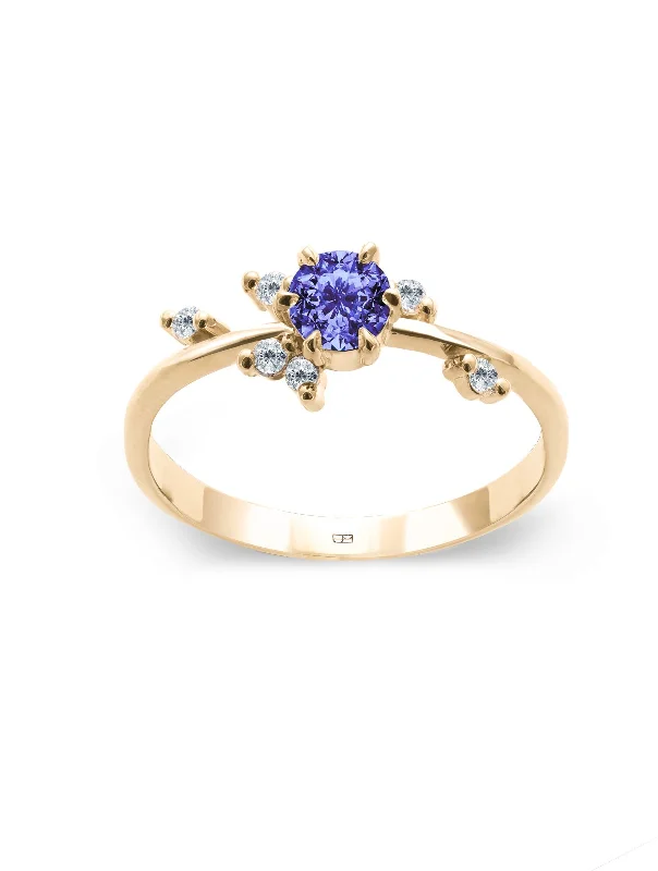 women’s infinity rings-Your Way N°2 18K Gold Ring w. Tanzanite & Diamonds