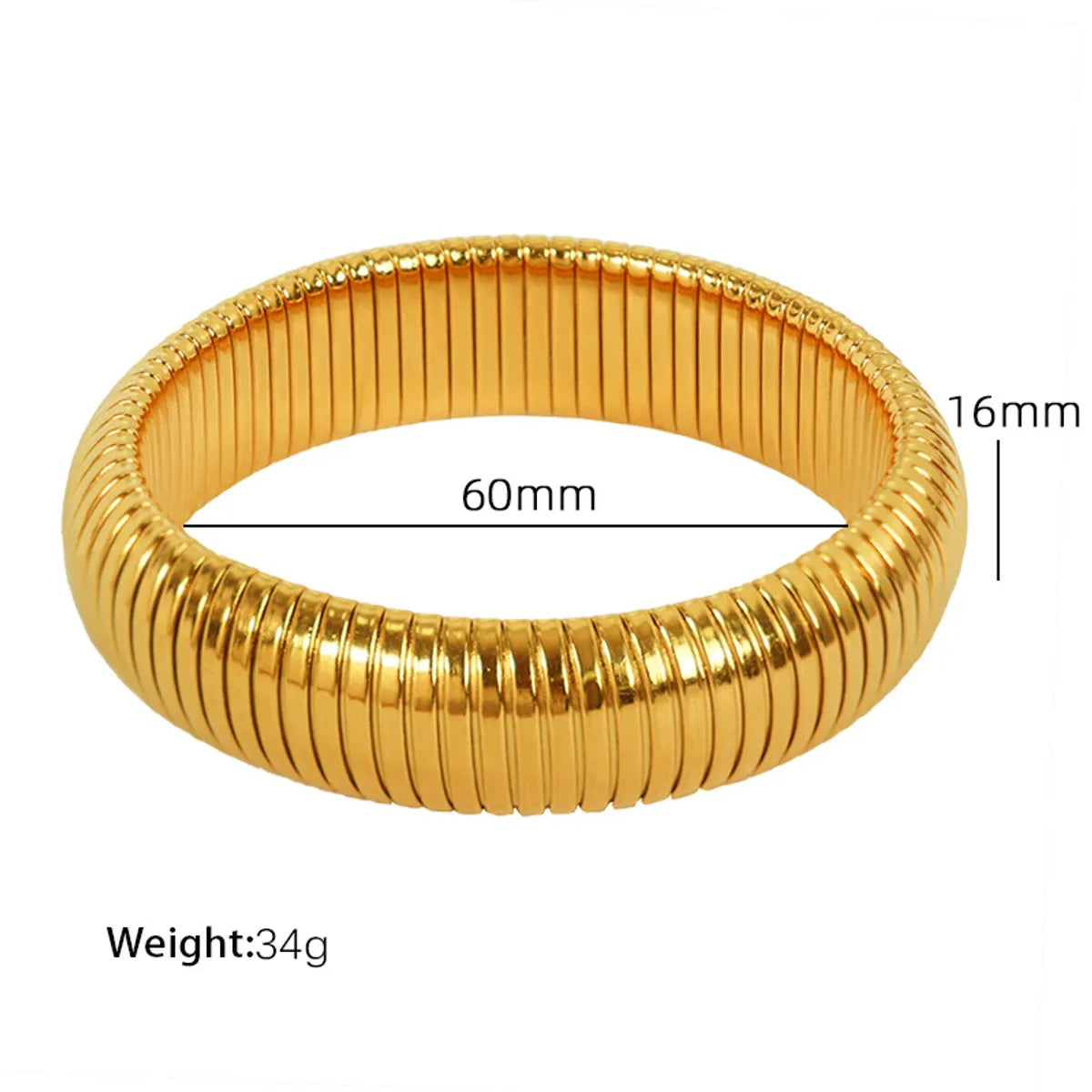 16mm Wide (Ring Size 60mm) Sz02 Gold