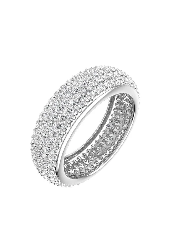 women’s anniversary bands-Grand Pave 18K Whitegold Ring w. Lab-Grown Diamond