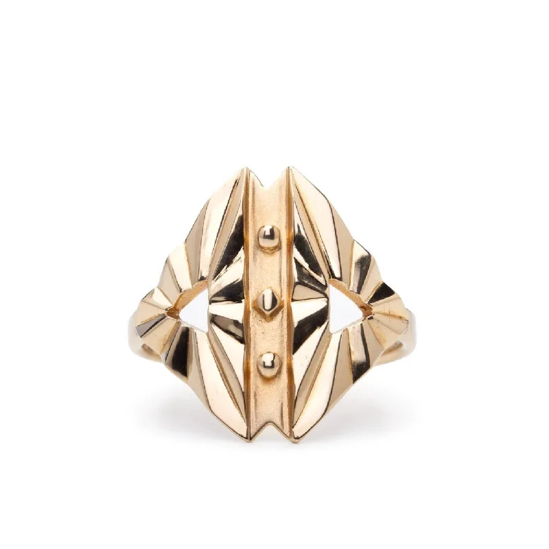 women’s white gold rings-Super Butterfly 14K Gold Ring