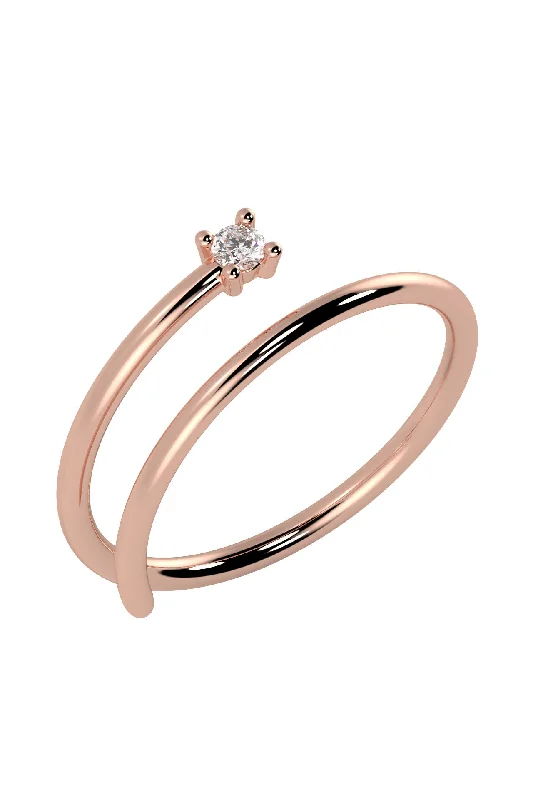 women’s solitaire rings-Dream 18K Rose Gold Ring w. Lab-Grown Diamond