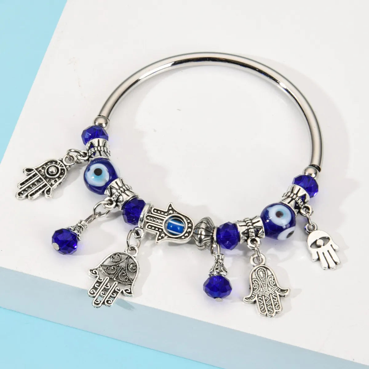 women’s stacked bangles-Bohemian Devil's Eye Palm Alloy Glass Plating Women's Bracelets