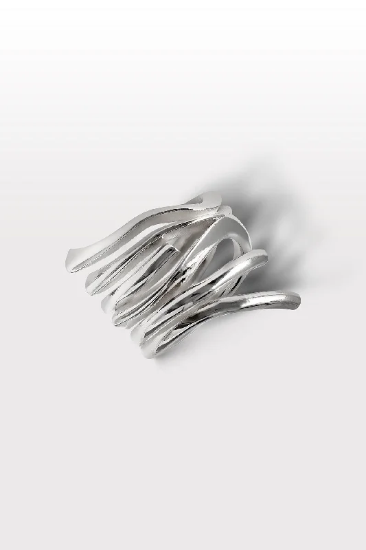 women’s promise rings-Tide 05 Silver Ring