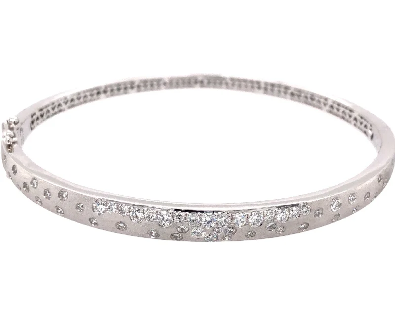 women’s statement bracelets-Thin Confetti Diamond Bangle Bracelet