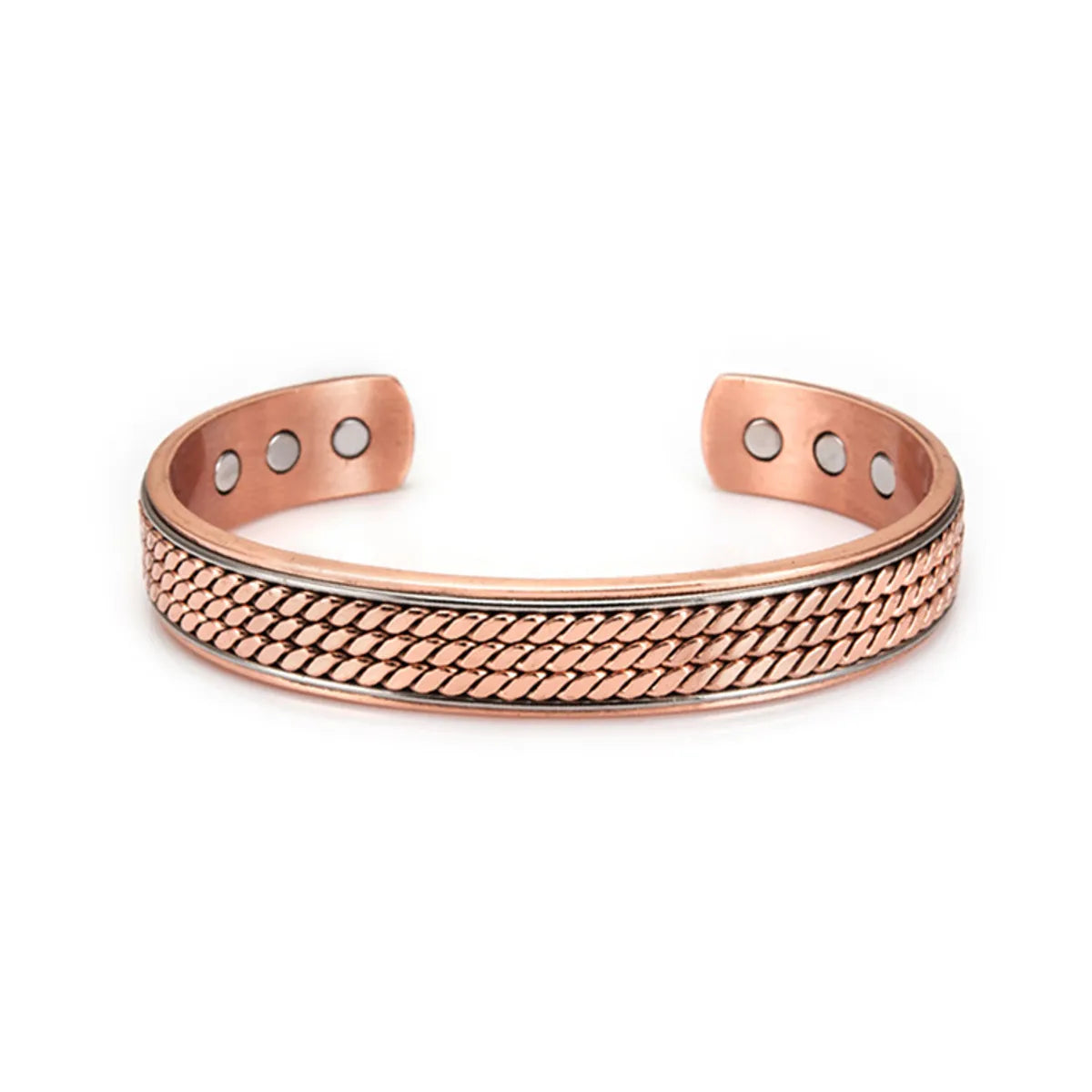 women’s rose gold bangles-Vintage Style Geometric Copper Magnetic Unisex Bangle