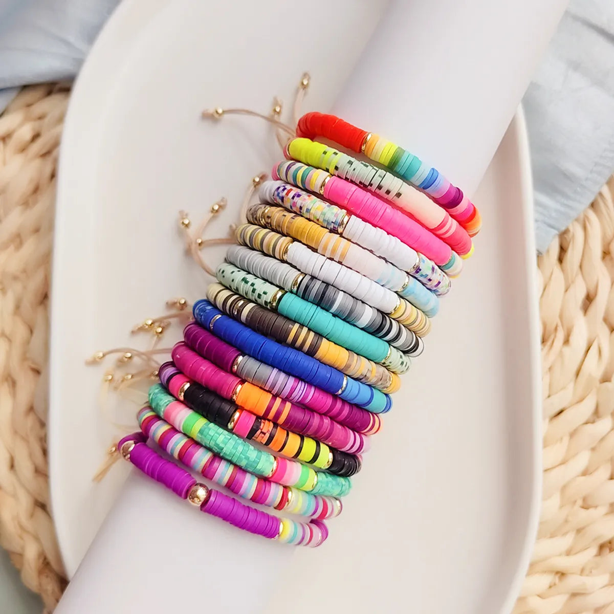 women’s vintage bracelets-Ethnic Style Geometric Soft Clay Wholesale Bracelets