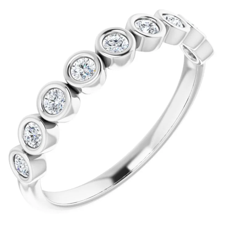 women’s pearl rings-14K White 1/4 CTW Natural Diamond Anniversary Band